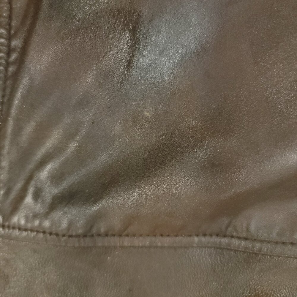 Leather Jacket Women's Large? Brown Zip Front Hand Painted Horses Modified - Picture 16 of 16